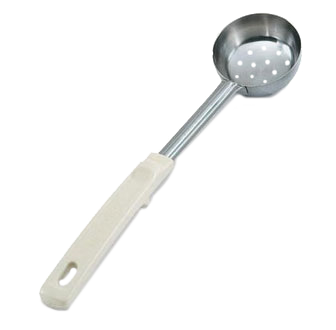 Vollrath 62165 Spoodle 3 Oz Perforated Spoon, Steel with Ivory Grip N Serv Handle, Made in USA — Case of 12 pieces