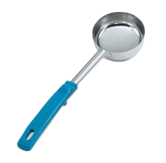 Vollrath 62177 Spoodle Spoon, 6 Oz Steel, Teal Grip ’N Serv Handle, 13-13/16" Length, Made in USA — Case of 12 pieces