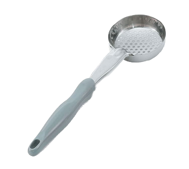 Vollrath 6432445 Portion Control Spoon - 4 Oz Perforated Stainless Steel, Gray Nylon Handle - 1/Each — Case of 12 pieces