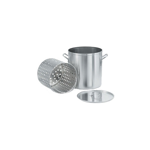 Vollrath 68272 Steamer/Boiler, 60 Qt Aluminum, 10-Ga., NSF, 3/8" Embossed Feet, Basket And Cover