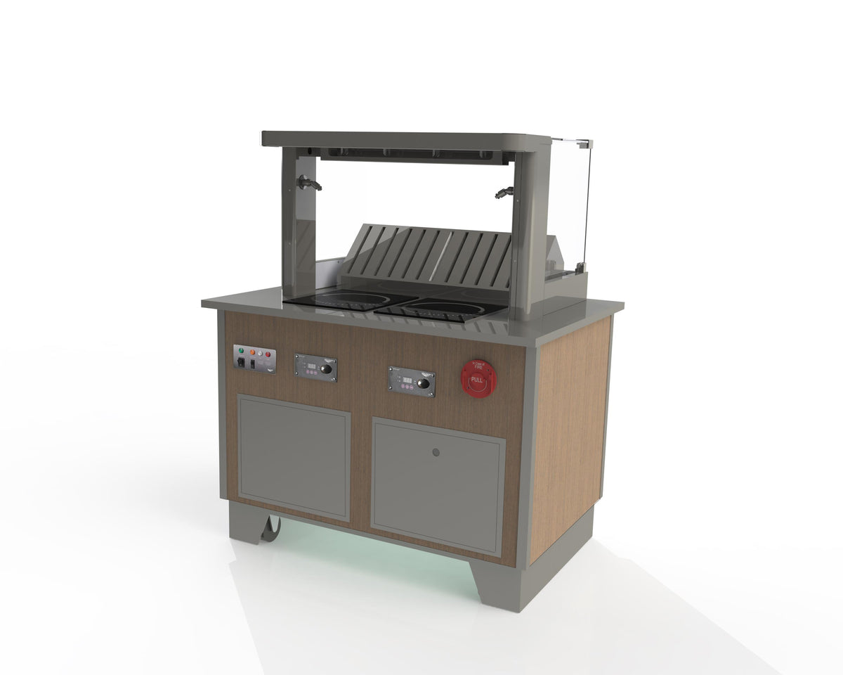 Vollrath 69718S-1-VCR Custom Downdraft Buffet Warmer, 43-48" Wide, Stainless Steel, 34"H, 1 Burner, UL/NSF Certified