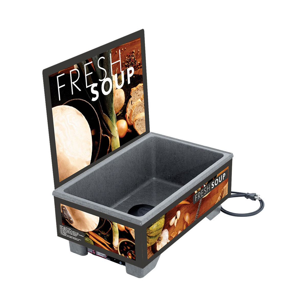 Vollrath 720200102 Cayenne 72020 Full Size Rethermalizing Model 1220 Soup Merchandiser with Tuscan Graphics