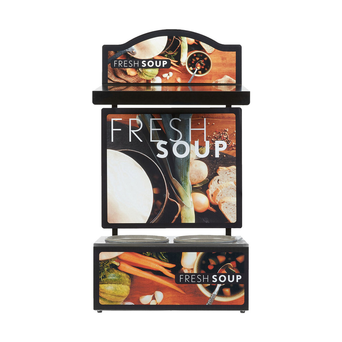 Vollrath 7203202 Cayenne Twin Well Soup Merchandiser with Menu Board