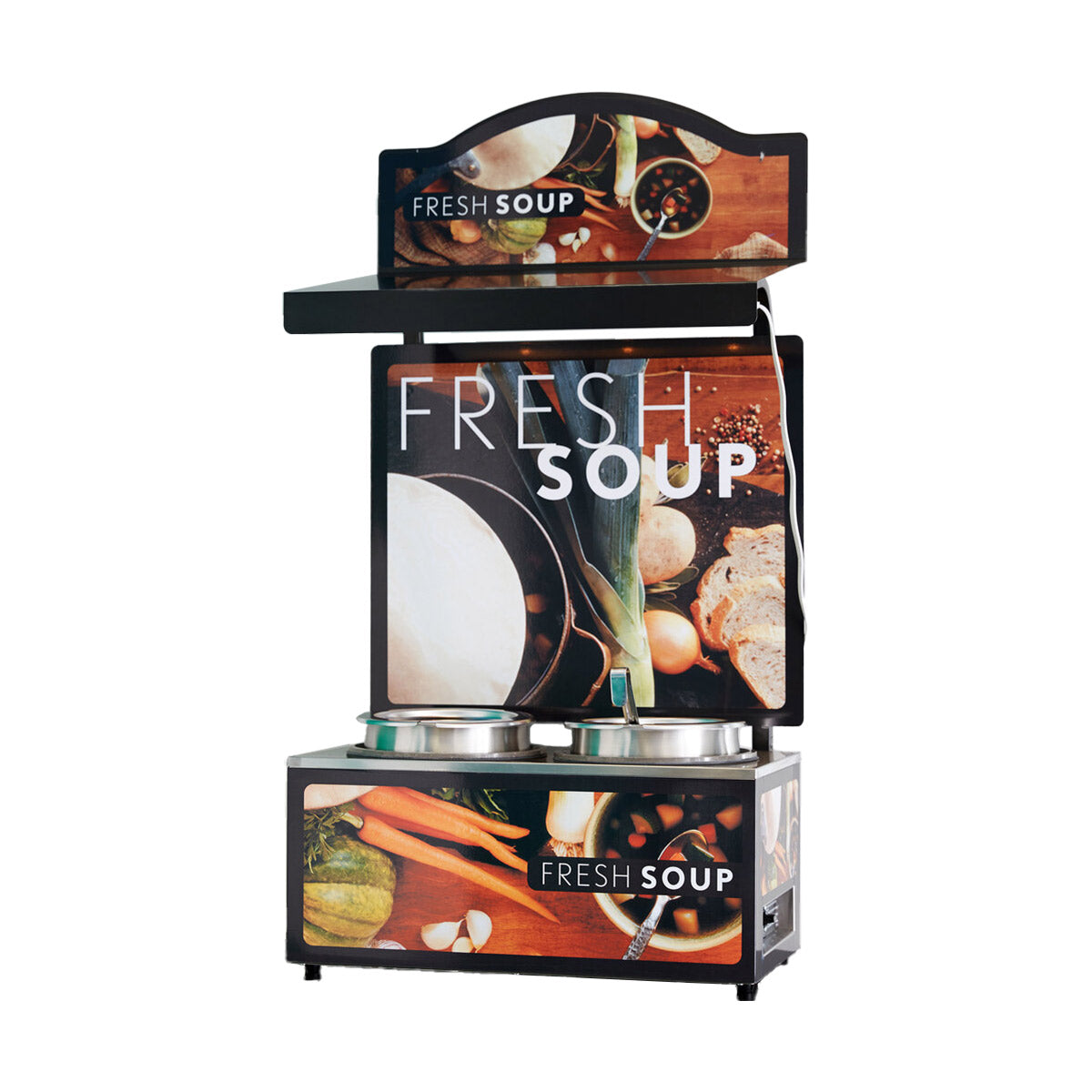 Vollrath 7203202 Cayenne Twin Well Soup Merchandiser with Menu Board