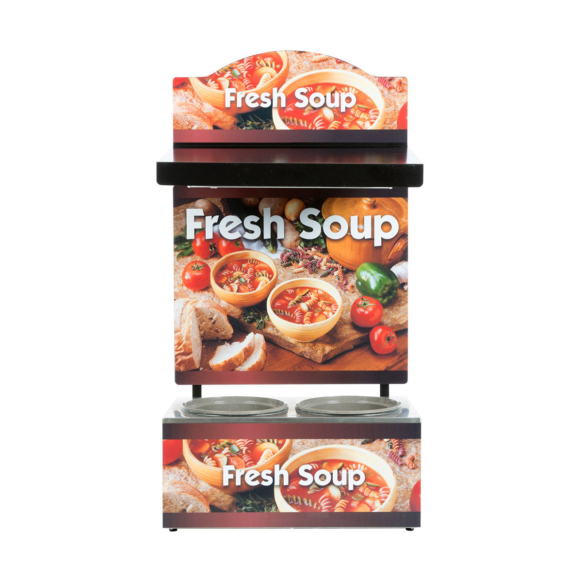 Vollrath 7203203 Cayenne Twin Well Soup Merchandiser with Menu Board