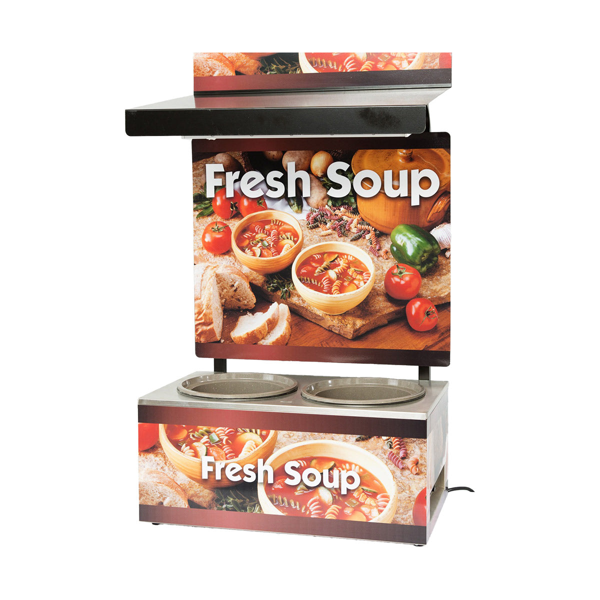 Vollrath 7203203 Cayenne Twin Well Soup Merchandiser with Menu Board