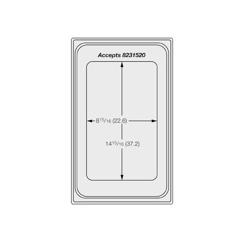 Vollrath 8240516 Miramar Template, Rectangle 3/4 Pan, Stainless Steel Finish, NSF, Made in USA