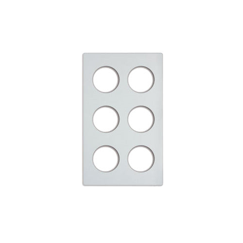 Vollrath 8241920 Miramar Template, White Stone, 6 Cutouts, 1-1/4 Quart, Fits 12" x 20" Wells