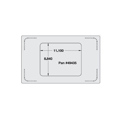 Vollrath 8242814 Miramar Template, Stainless Steel, 21-1/8" x 12-3/4", 1 Small Food Pan Cutout