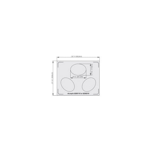 Vollrath 8250114 Miramar Double Well Template, 3 Small Ovals, Steel, Fits 21-1/8" x 25-3/4"