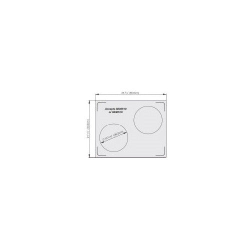 Vollrath 8250316 Miramar Double Well Template, 2-Casserole Stainless, Fits 21-1/8" x 25-3/4", USA