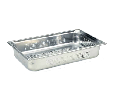 Vollrath 90043 Super Pan 3 1/1 GN Food Pan, Steel, 4" Deep, 22-Gauge, Ramped Sides — Case of 6 pieces