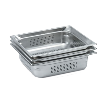 Vollrath 90053 Pan 3 1/1 GN Perforated Stainless Steel Pan, 2" Deep, 22-Gauge, NSF, Made in USA — Case of 6 pieces