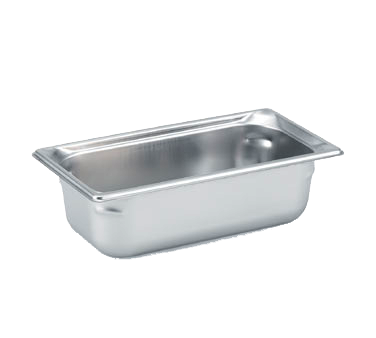 Vollrath 90342 Super Pan 3 1/3 GN Food Pan, 4" Deep, 3.9 Qt, 22-Gauge 300 Steel, Ramped Sides — Case of 6 pieces