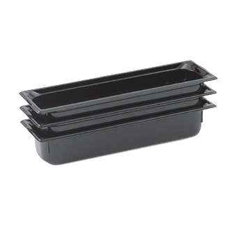 Vollrath 9052420 Super Pan 2/4 GN Food Pan, 2-1/2" Deep Black Resin, NSF Certified — Case of 6 pieces