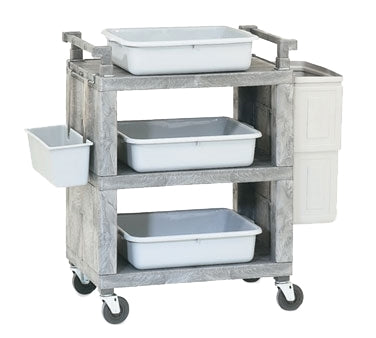 Vollrath 97111 Gray 3 Shelf Enclosed Utility Cart w/ 200 lbs. Capacity