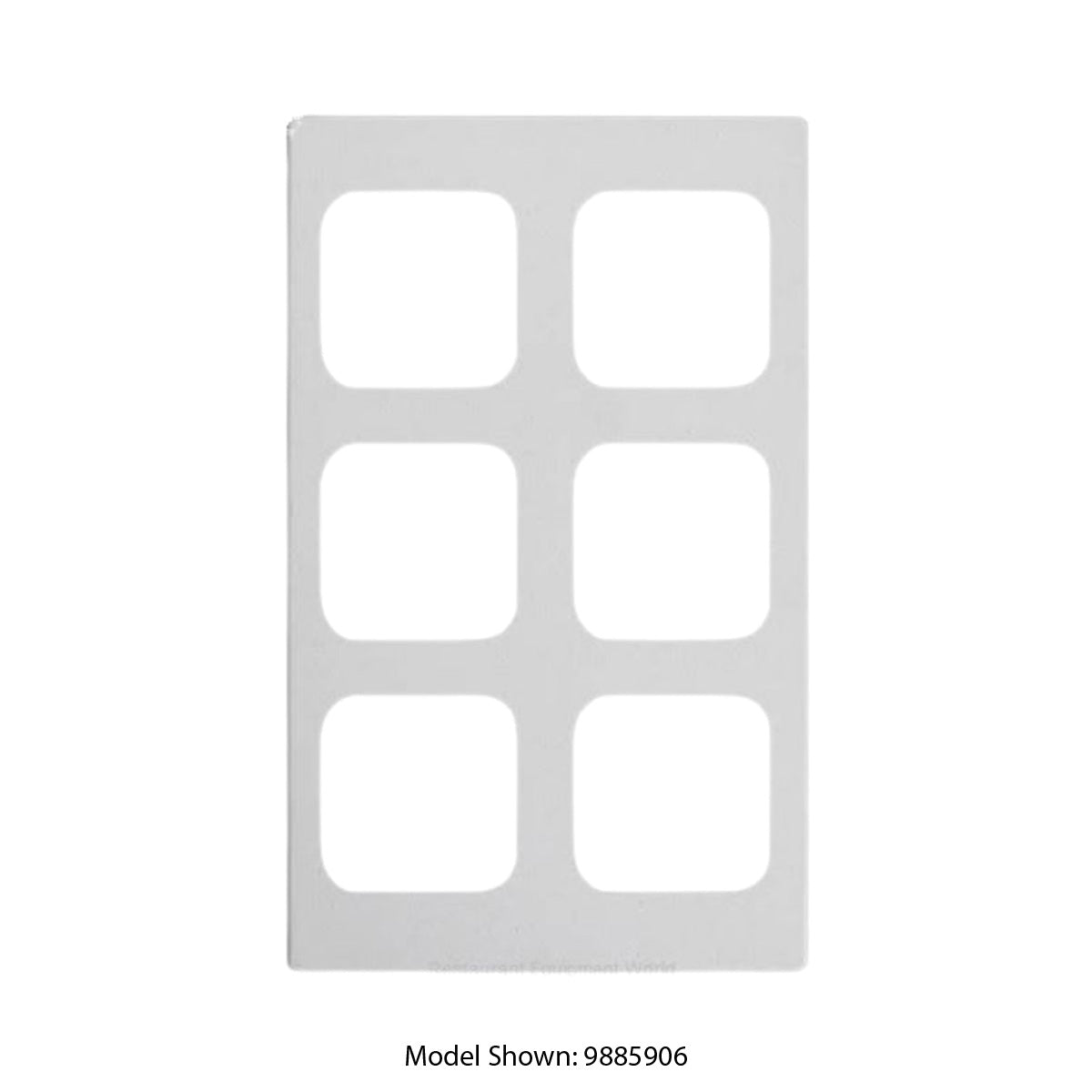 Vollrath 9885905 White Acrylic Adaptor Plate for Five-Pan Cold Pan, Plastic 5 Cutout Design - 1/Each