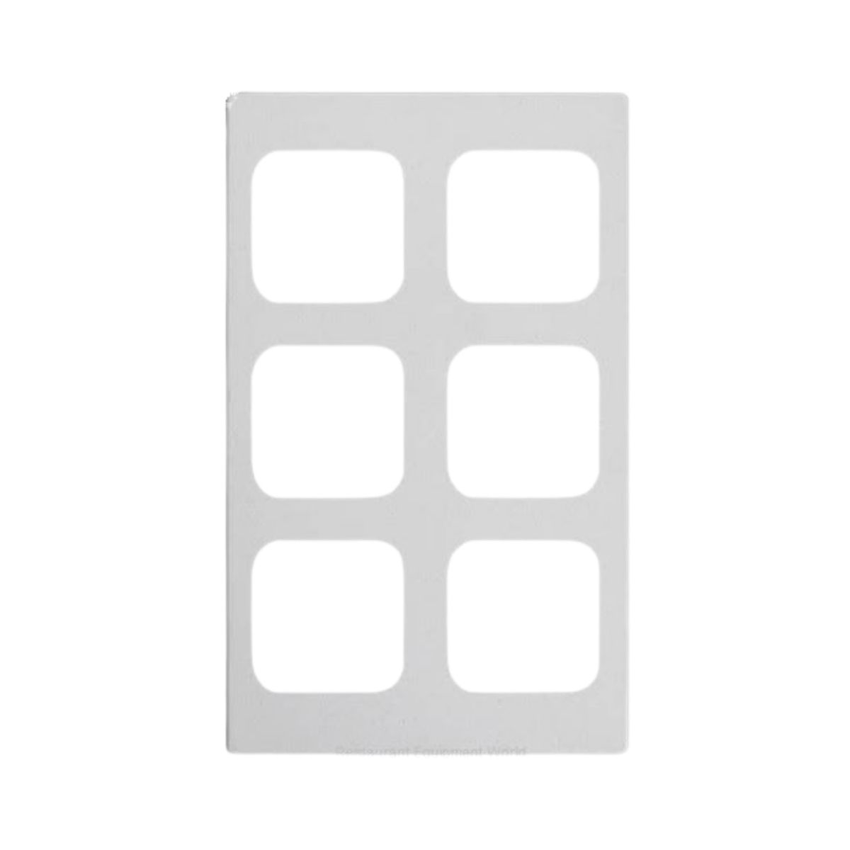 Vollrath 9885906 Custom White Acrylic Adaptor Plate - Six-Pan Cold Pan Cutout, Plastic, White