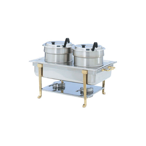 Vollrath 99880 Double Soup - SS Chafer Fit, Plate/Rings, 2x7-1/4-Qt Insets & 2x4 oz Ladles- Made in USA