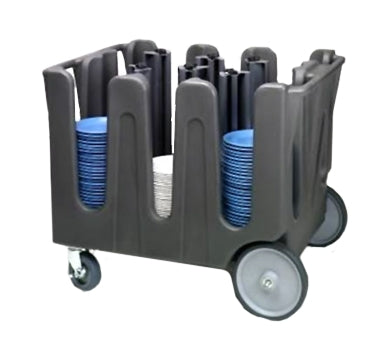Vollrath ADC-2 Traex Adjustable Dish Caddy, 4 Compartments, 240 Plates, 40x30, 31-39 Height, Gray, Plastic