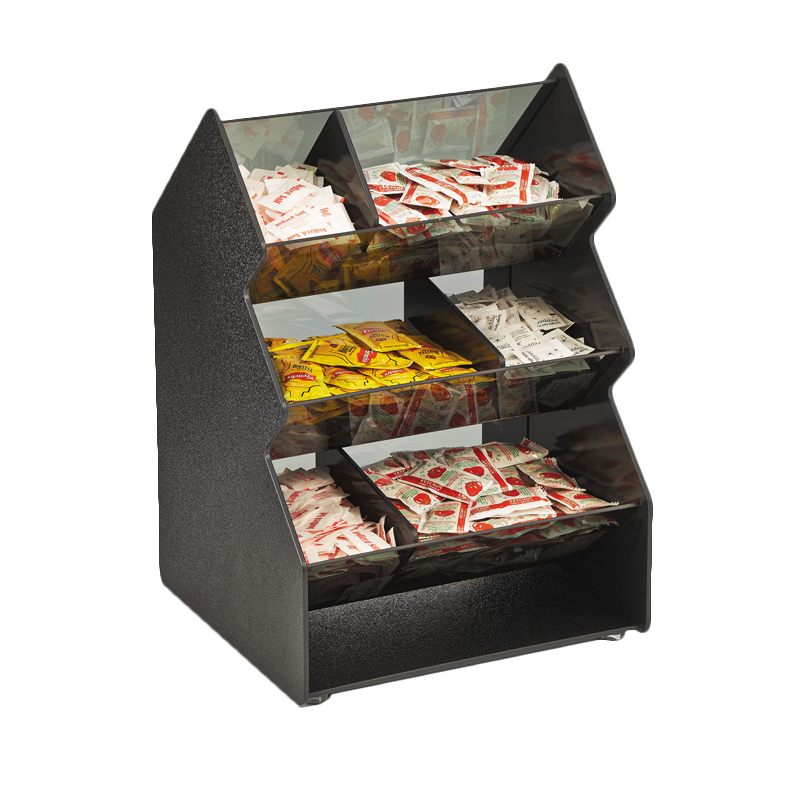 Vollrath CTC-3X2V Condiment Caddy, 6-Comp Plastic with Acrylic, 11-3/8"W x 10-1/4"D x 16-3/8"H