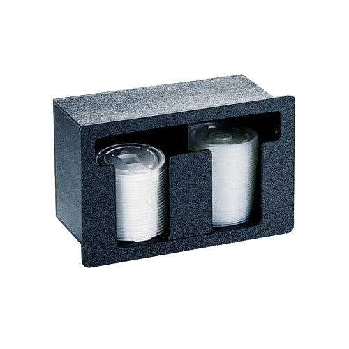 Vollrath FML-2 Flush Mount Lid Holder, 2-Column Horizontal, 11"W x 5-3/8"D x 7-1/4"H, Black Plastic