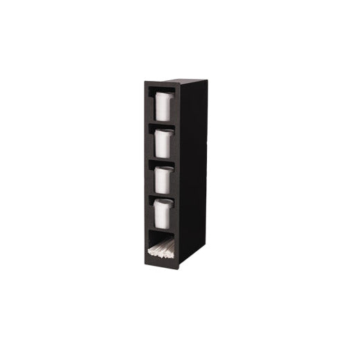 Vollrath FML-4VS Lid/Straw Holder, 4 Lid & 1 Straw Columns, 6-1/2"W x 13"D x 31-1/2"H, Black