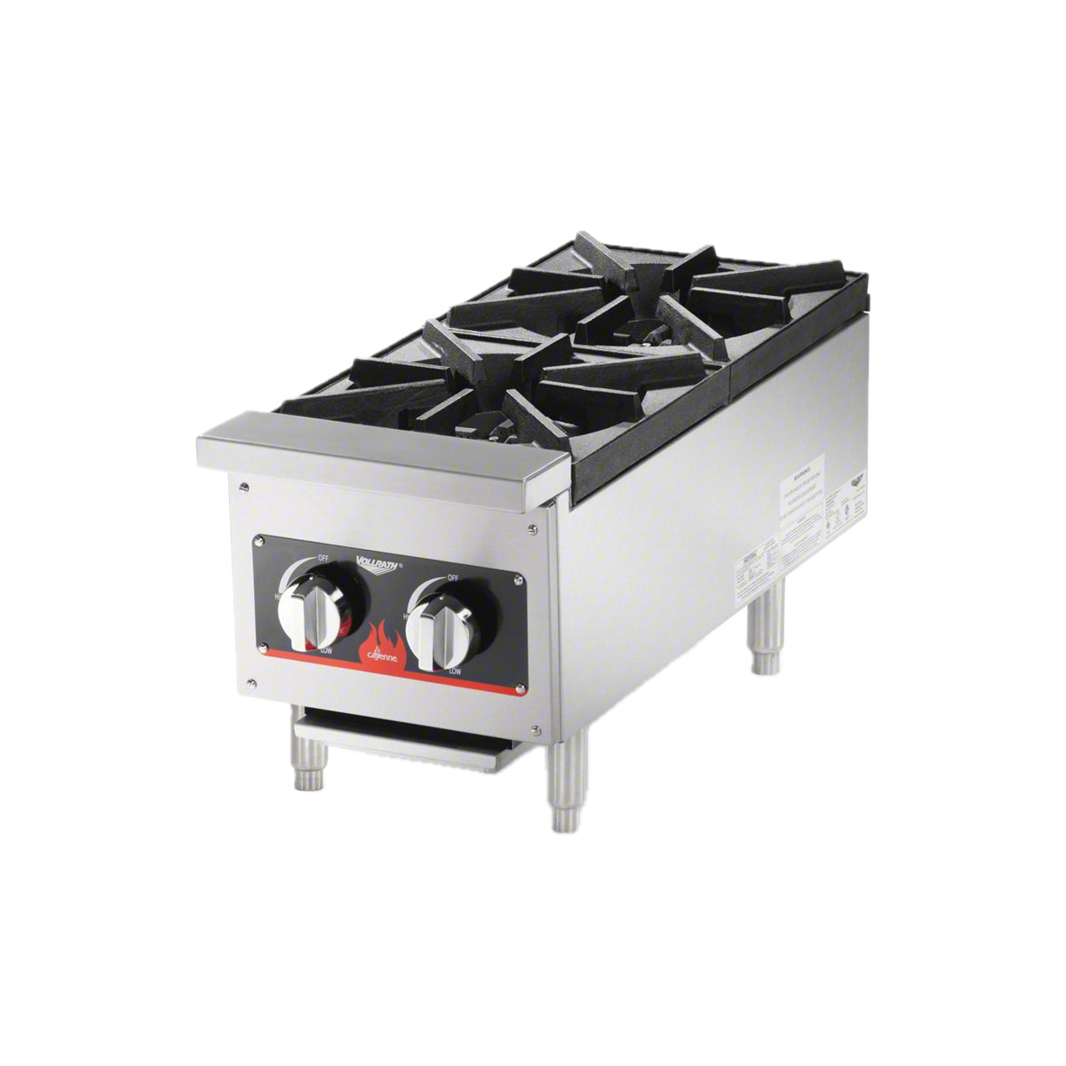 Vollrath HPG2-12 12" Countertop Gas Hotplate with (2) Burners, Manual Controls, 52.000 BTU