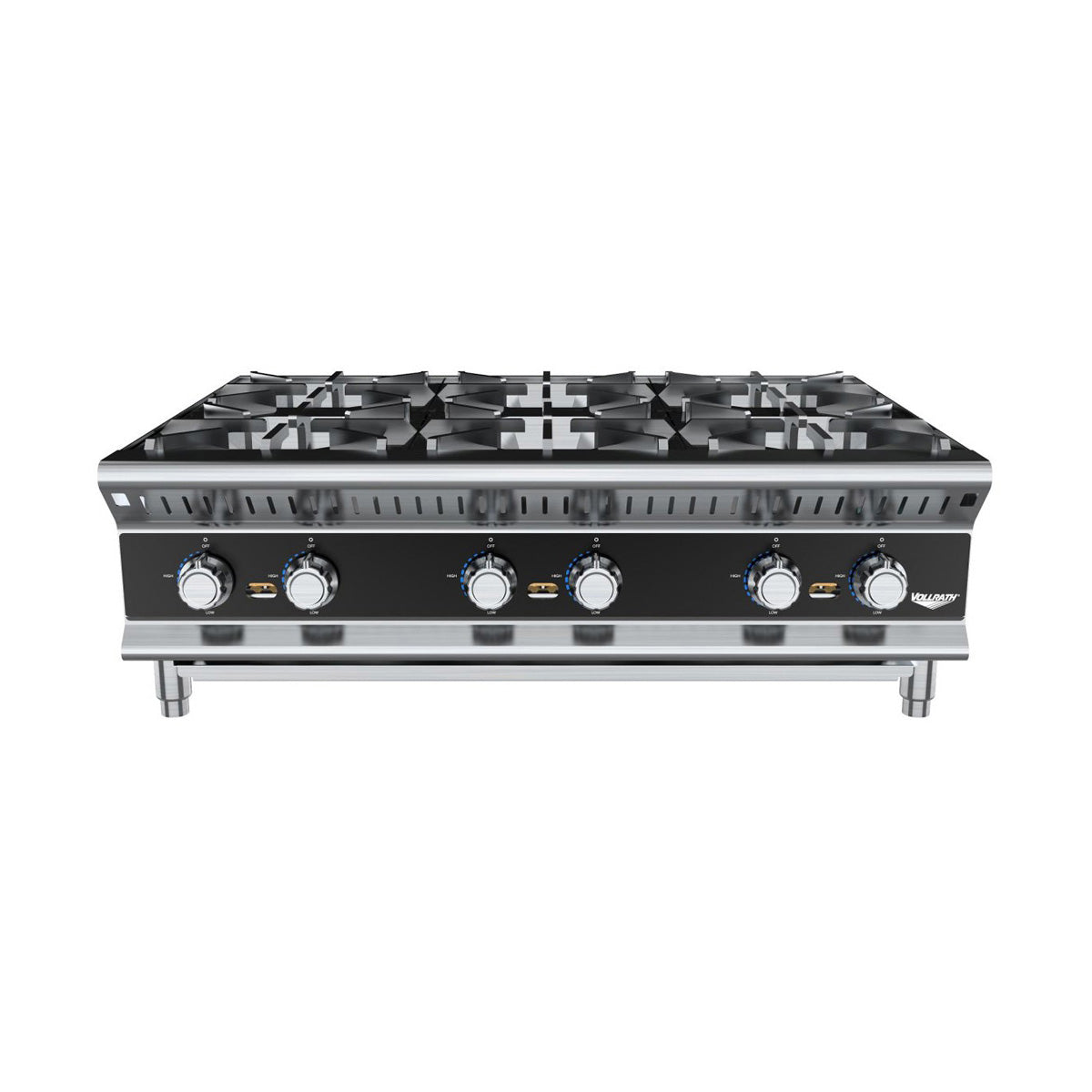 Vollrath HPG6-36 36" Countertop Gas Hotplate with (6) Burners, Manual Controls, 156.000 BTU