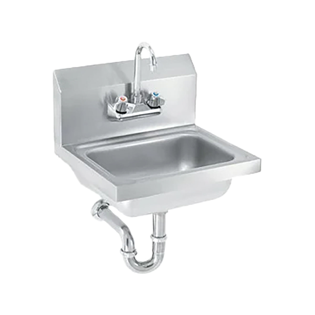 Vollrath K1410-CP 17" Wall Mounted Hand Sink with Faucet, P-trap & Strainer - 20 gauge