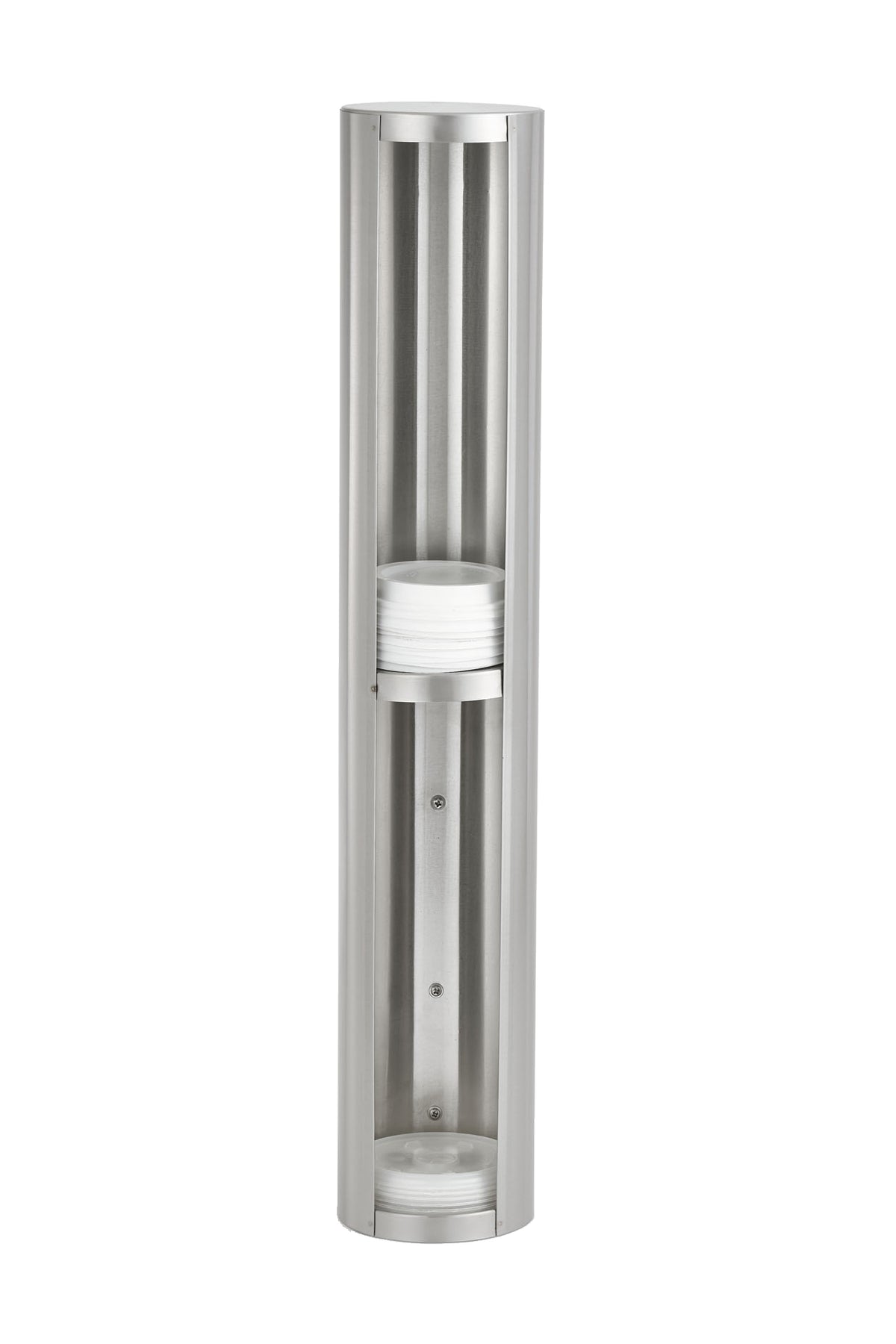 Vollrath LD2-2 Lid Dispenser, 2 Compartments, Stainless, 25-1/2" H x 4-1/3" D, Wall Mountable