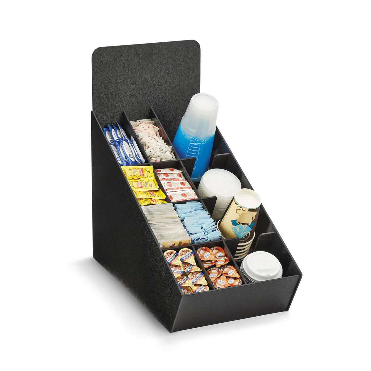 Vollrath LDS-4CUP Countertop Organizer, 11-1/2"W x 21-3/4"D x 20-1/4"H, Black ABS, 12 Section