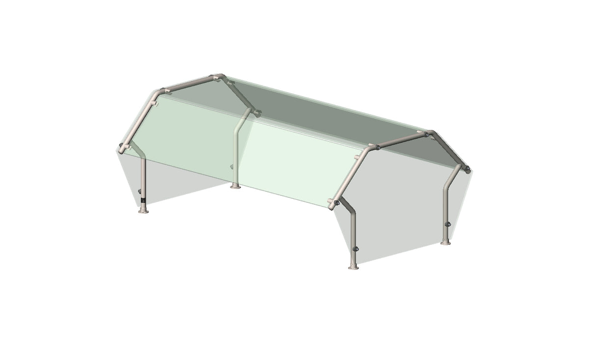 Vollrath N98640 Double-Sided 4-Series Contemporary Buffet Breath Guards, 87"W