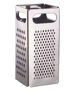 Vollrath SG-200 Dripcut Box Grater, 4" Square x 9" High, Four-Sided Stainless Steel with Hand Grips — Case of 6 pieces