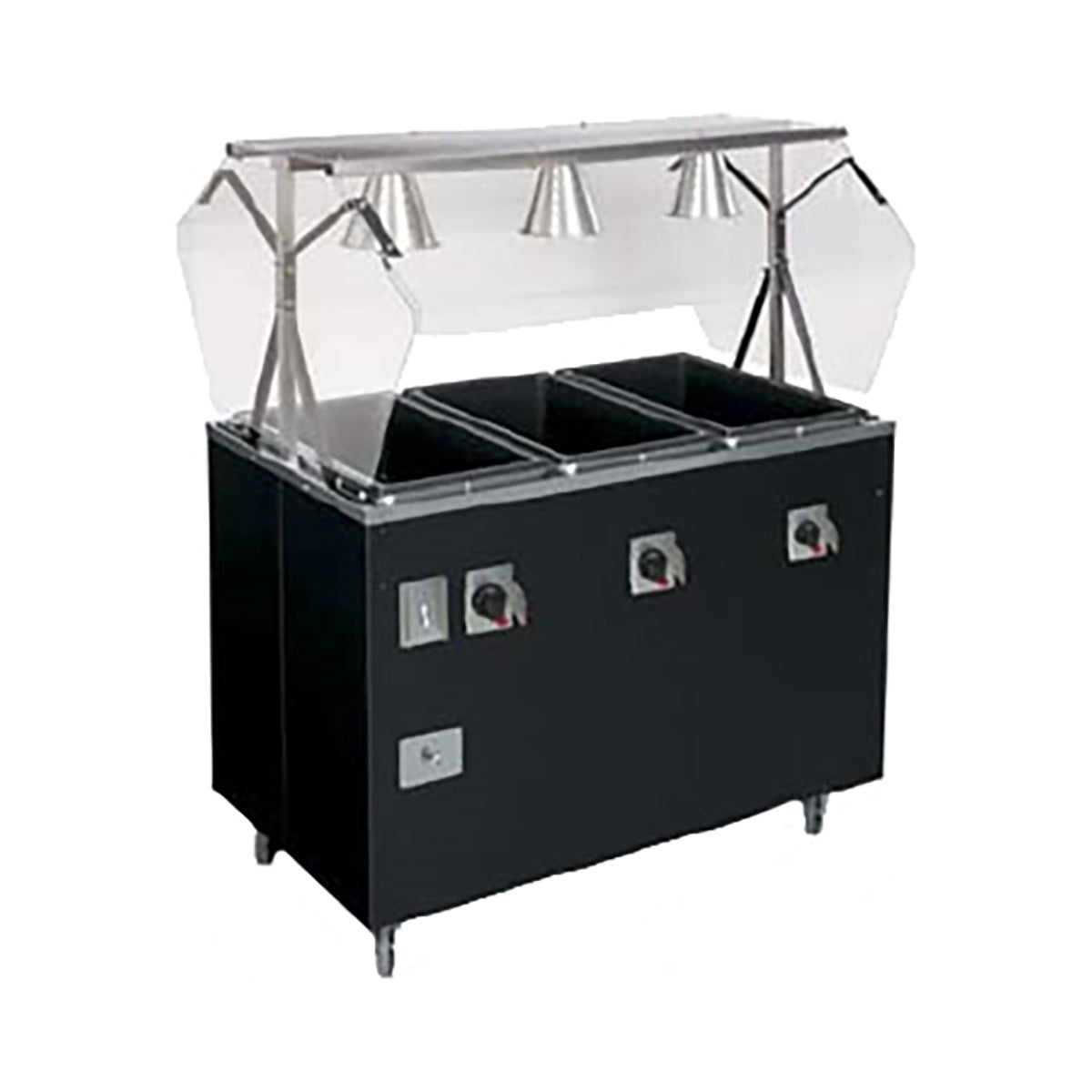 Vollrath T387082 46" 2-Series Affordable Portable (3) Sealed Well Hot Food Station Deluxe