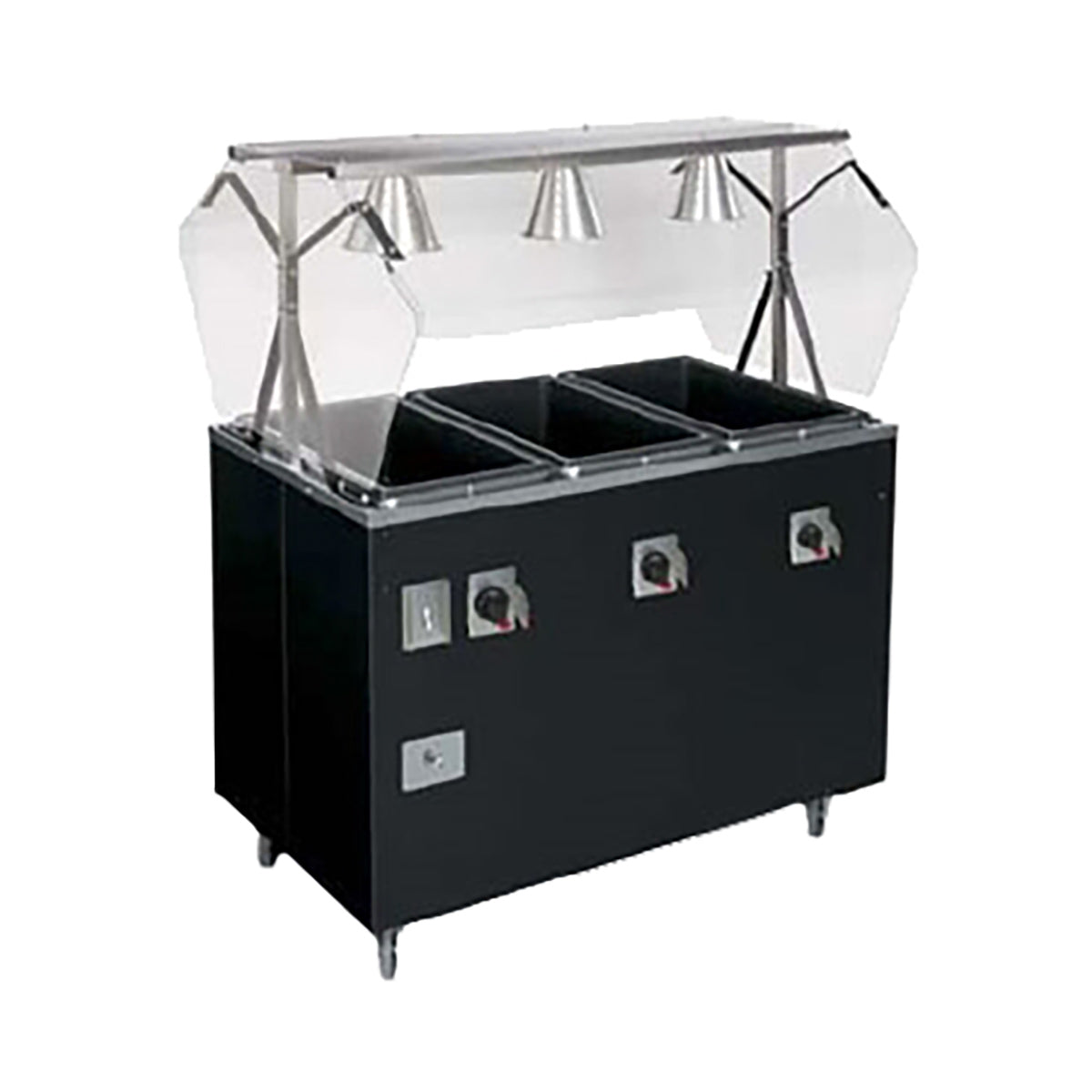 Vollrath T3870946 46" 2-Series Affordable Portable (3) Sealed Well Hot Food Station Deluxe