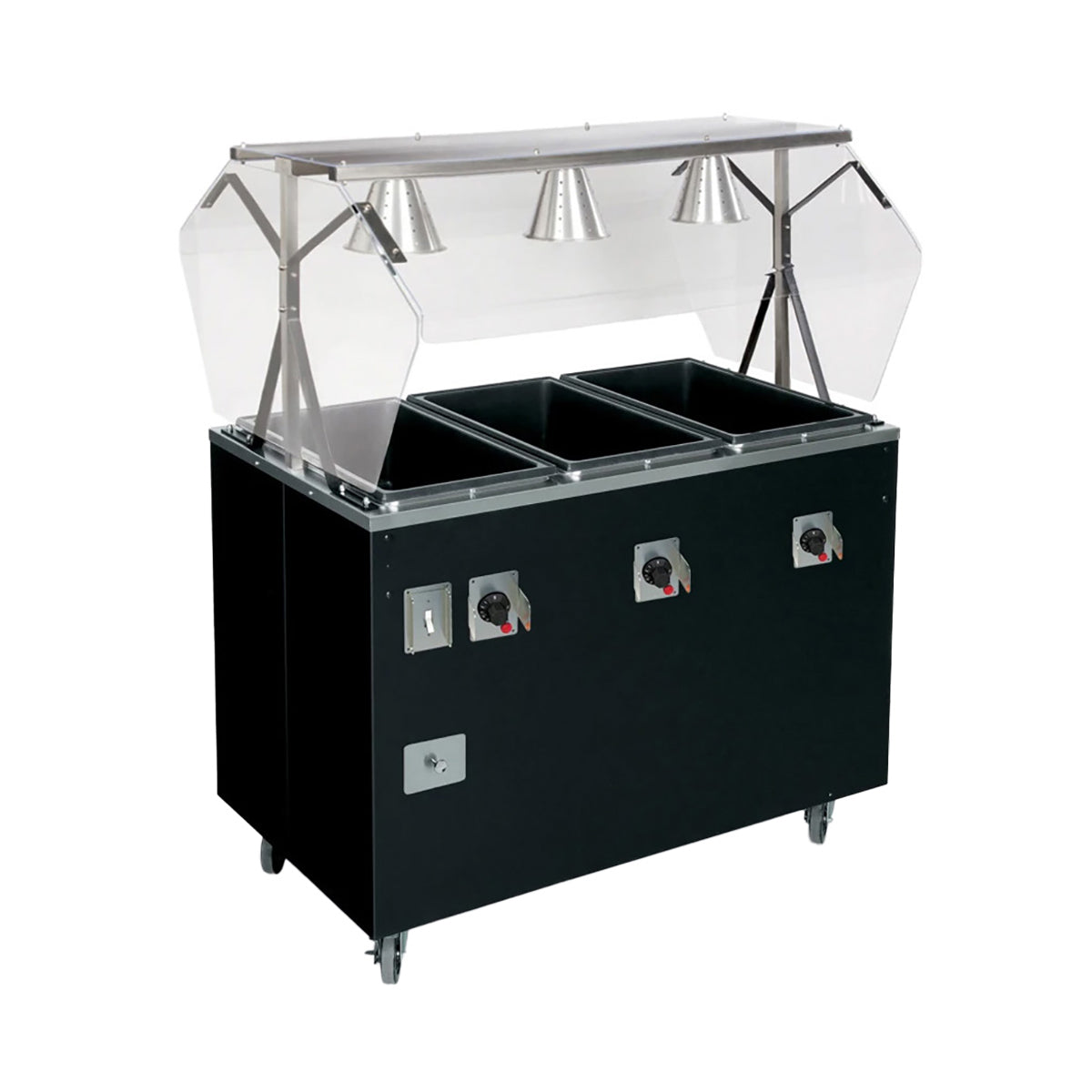 Vollrath T387282A 46" 2-Series Affordable Portable (3) Sealed Well Hot Food Station Deluxe