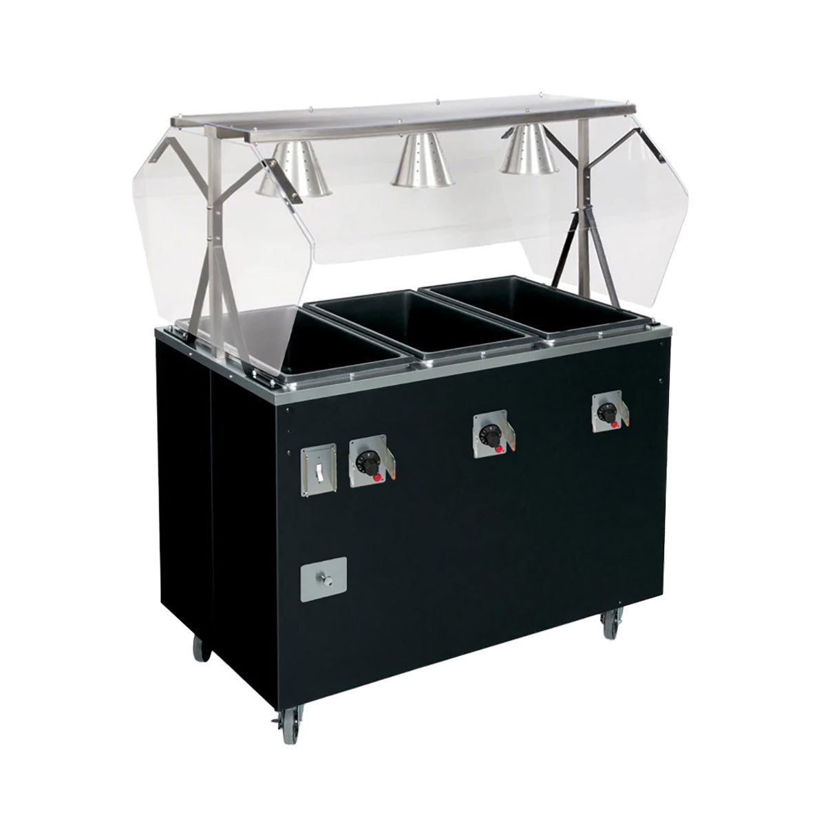 Vollrath T3873160A 60" 2-Series Affordable Portable (4) Sealed Well Hot Food Station Deluxe