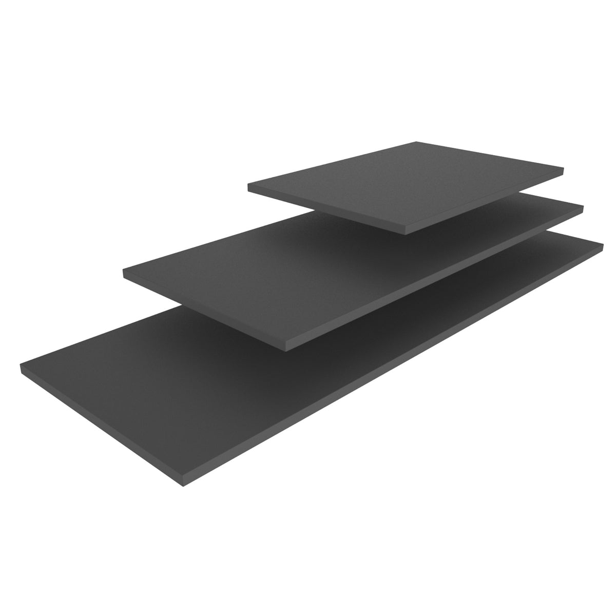Vollrath V904682 Cubic Wide Medium Shelf, 31-1/2"W x 13-3/4"D x 9⁄16"H, Wood, Black