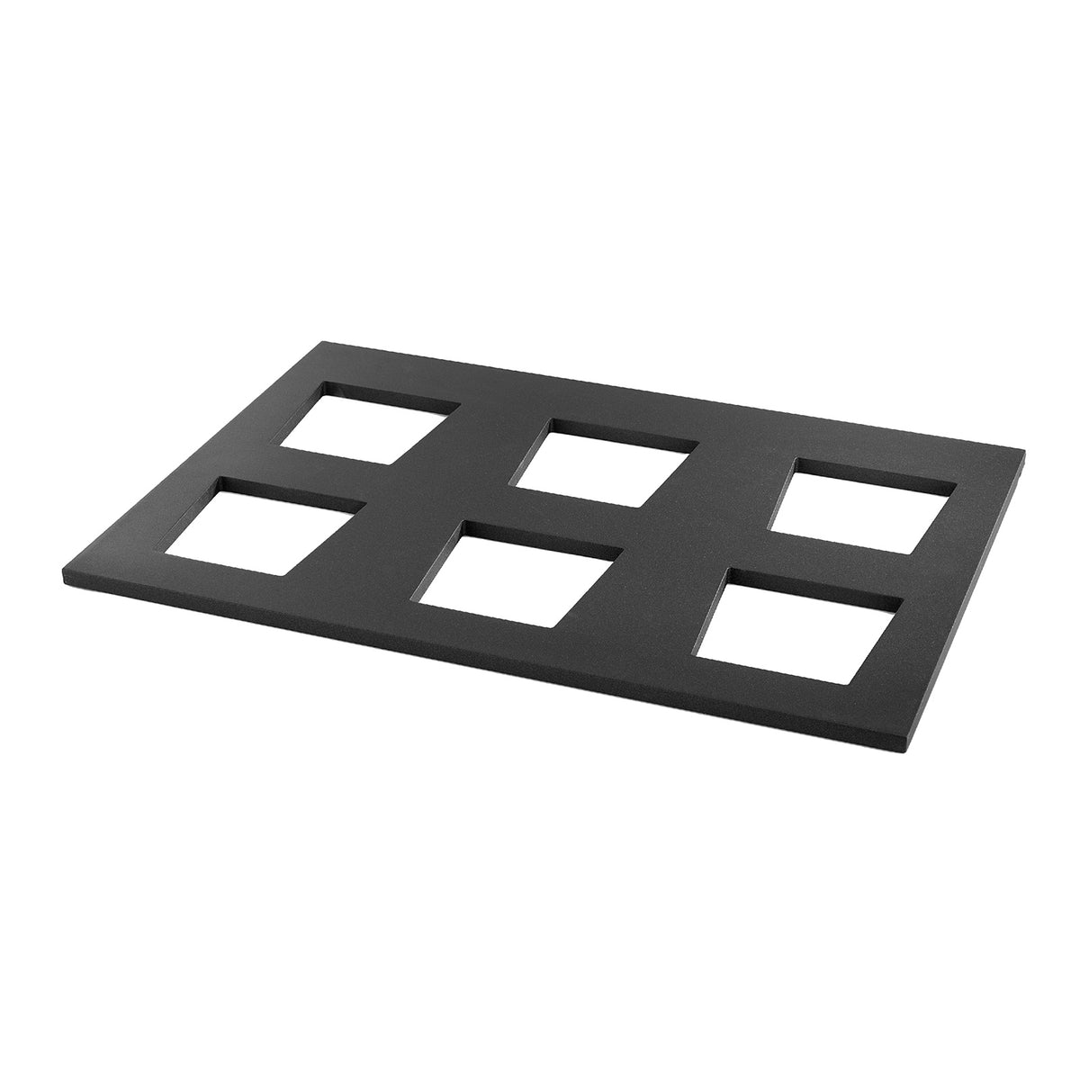 Vollrath V904975 Cubic Display Template, For 6 Bowls, 19 11/16"W x 29 1/2"D x 9/16"H, Wood, Black