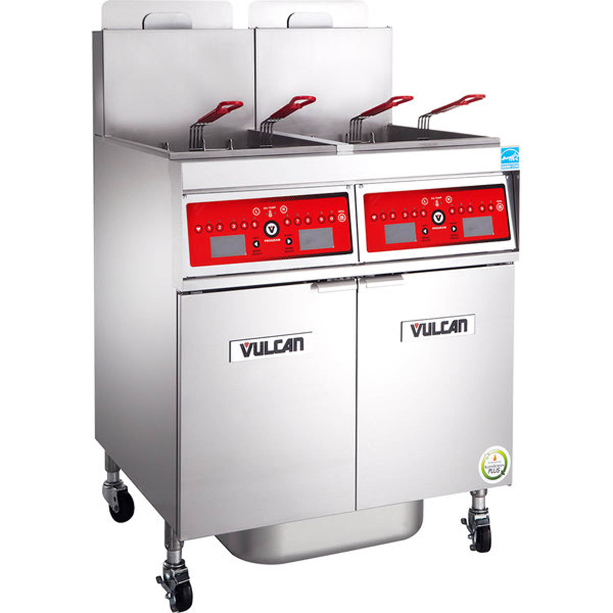 Vulcan 2VK65CF 42-Inch 130-lb Commercial Gas Fryer — Computer Controls, Ng Or Lp