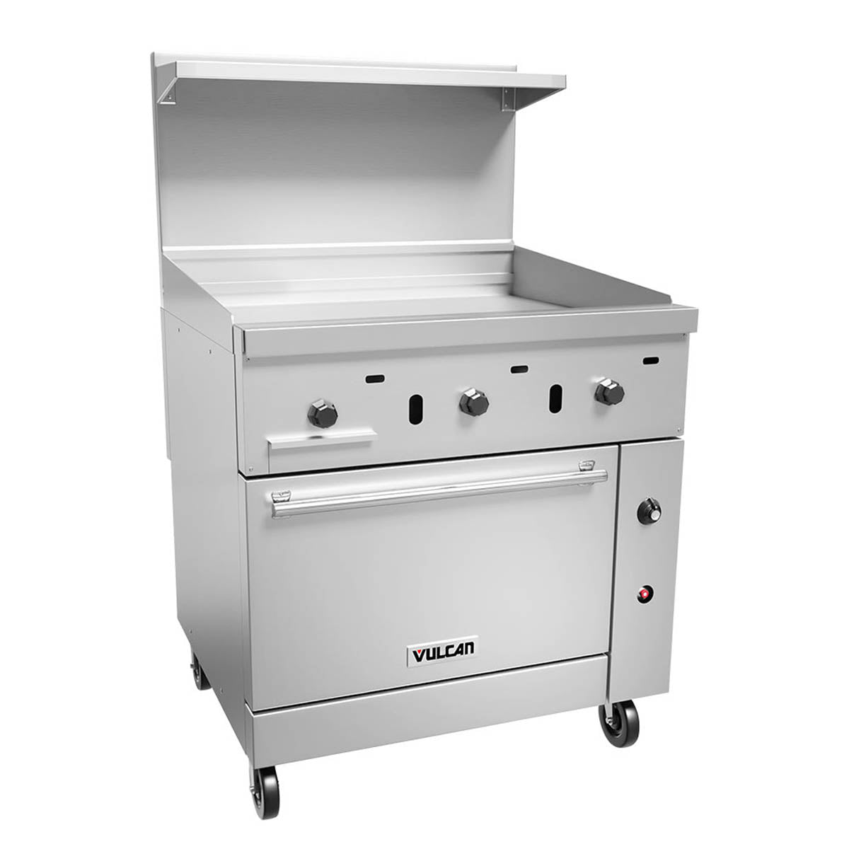 Vulcan 36C-36G 36-Inch Commercial Gas Range — Convection Oven, Manual Control