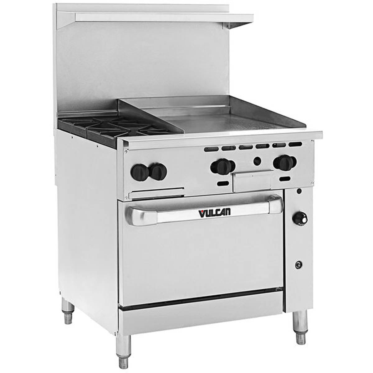 Vulcan 36R-2B24G 36-Inch Commercial Gas Range — 2 Burners, Manual Control