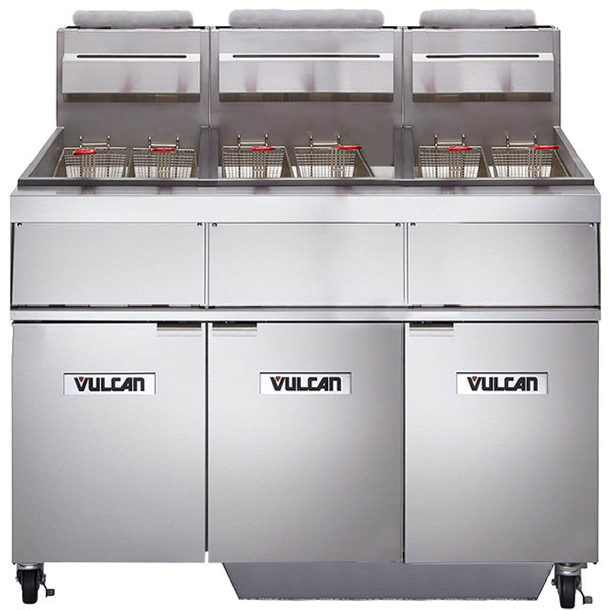 Vulcan 3GR65MF 63-Inch 195-lb Commercial Gas Fryer — Millivolt Controls, Ng Or Lp