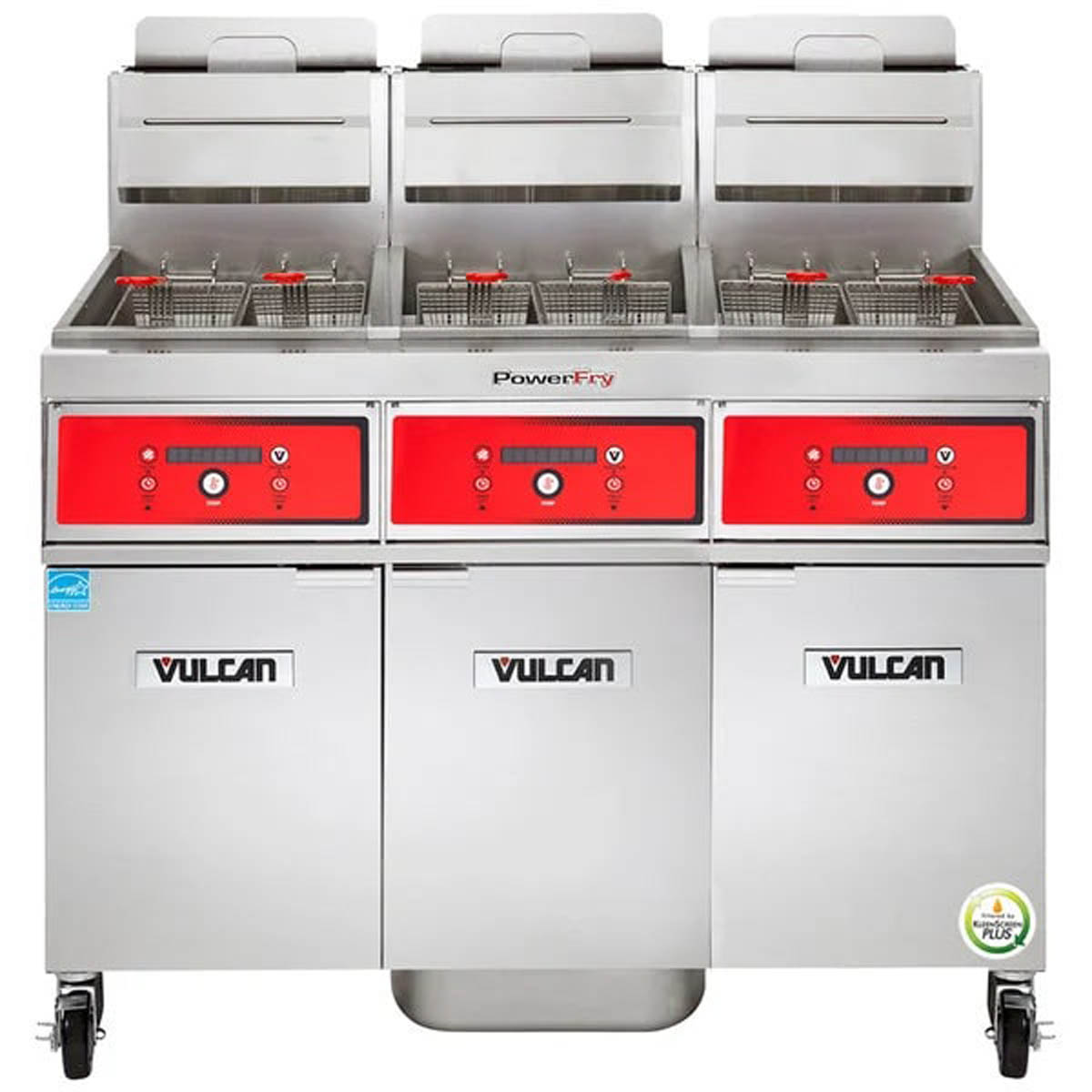 Vulcan 3VK85DF 63-Inch 255-lb Commercial Gas Fryer — Digital Controls, Ng Or Lp