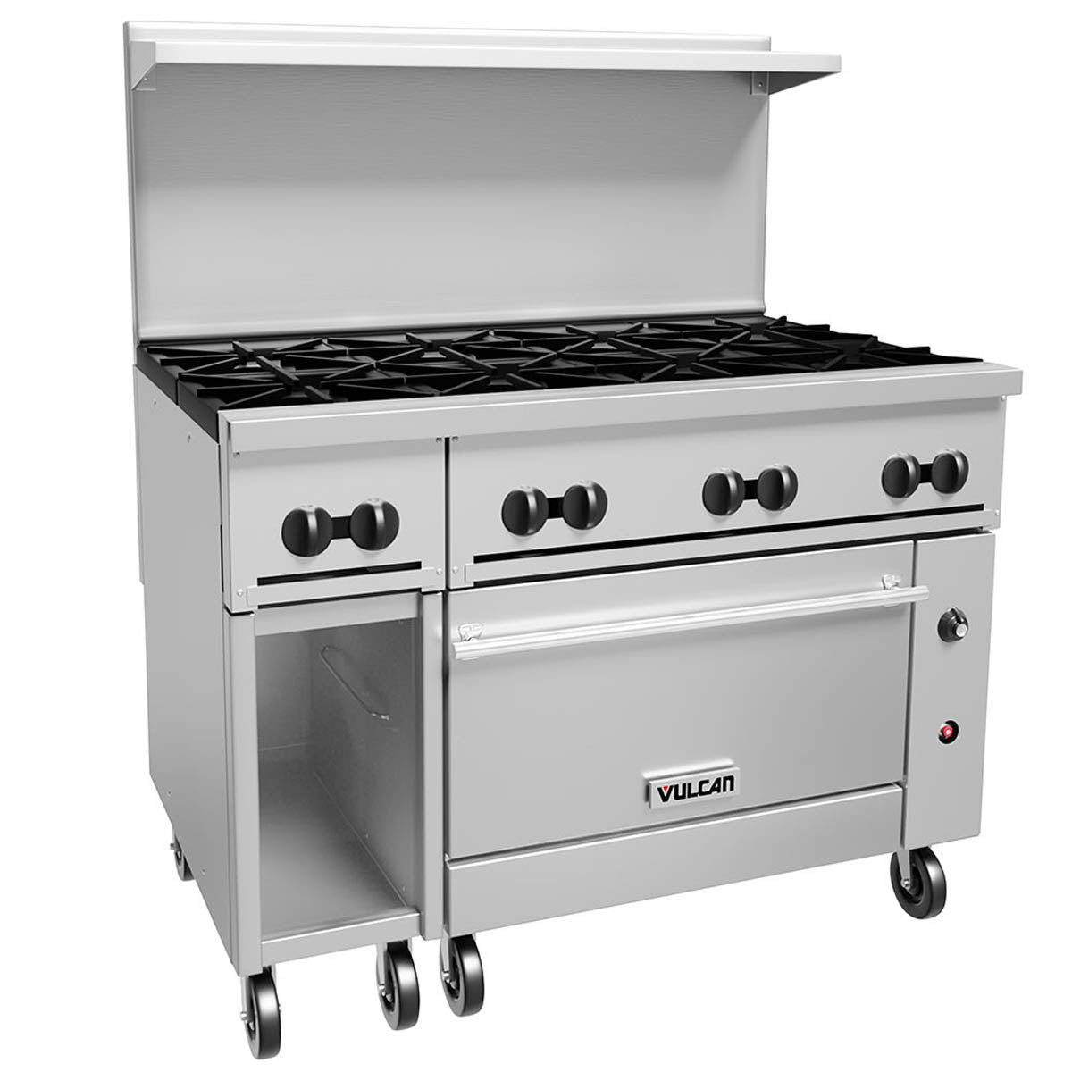 Vulcan 48C-8B 48-Inch Commercial Gas Range — 4 Burners, Convection Oven, Manual Control