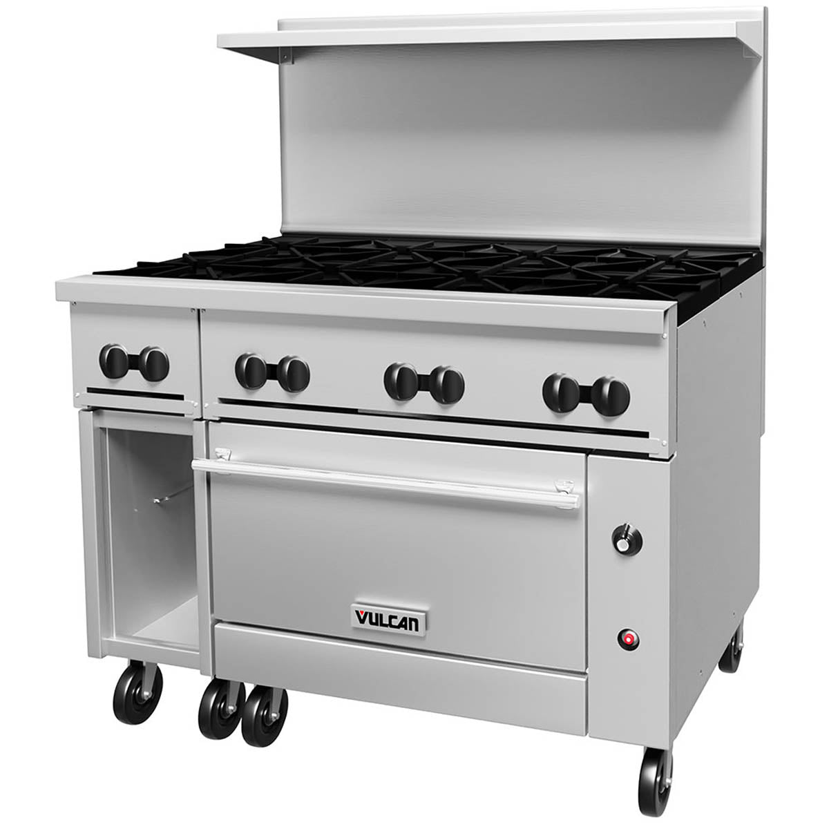 Vulcan 48C-8B 48-Inch Commercial Gas Range — 4 Burners, Convection Oven, Manual Control