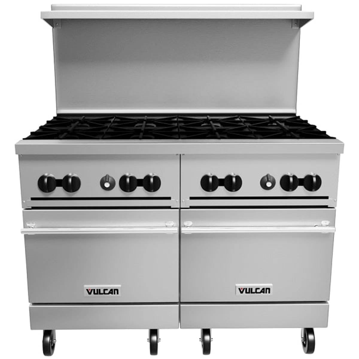 Vulcan 48SS-8B 48-Inch Commercial Gas Range — 8 Burners, Standard Oven, Manual Control