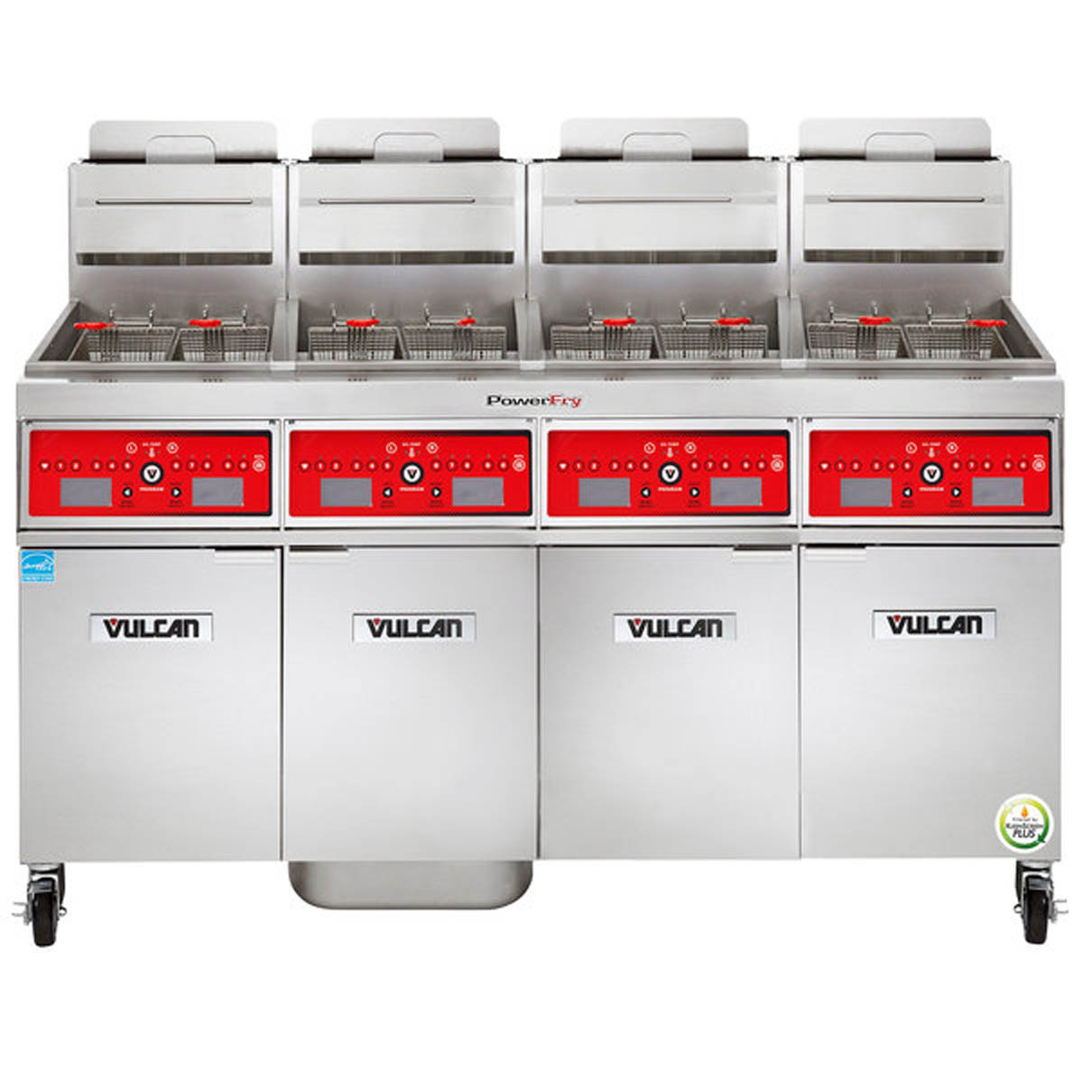 Vulcan 4VK65CF 84-Inch 260-lb Commercial Gas Fryer — Computer Controls, Ng Or Lp