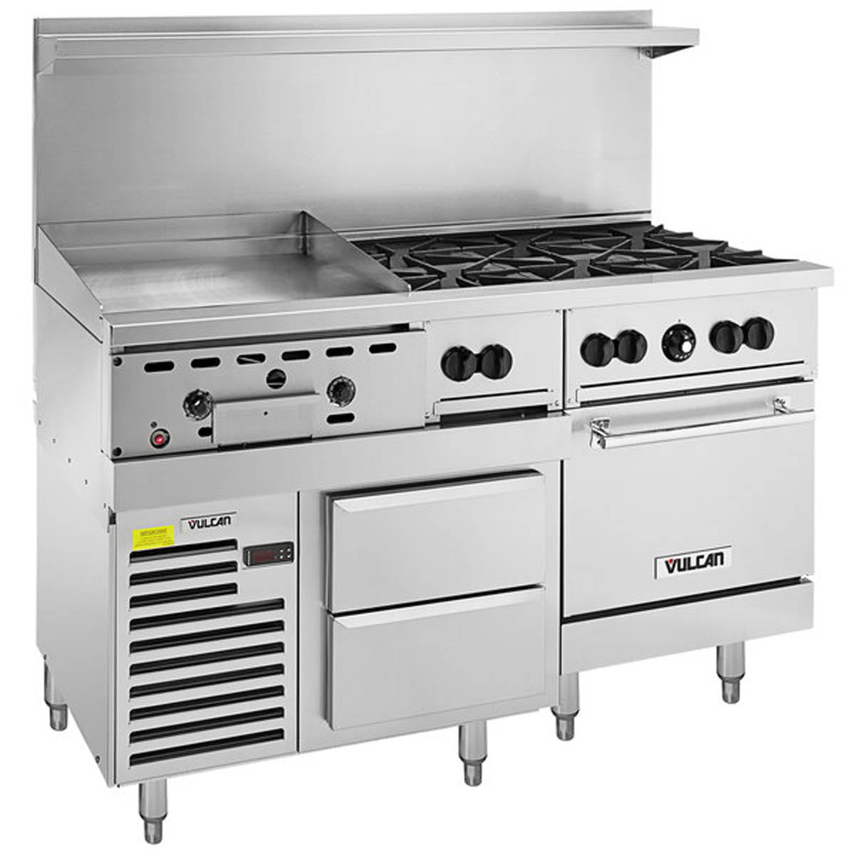 Vulcan 60RS-24GT6B 60-Inch Commercial Gas Range — 6 Burners, Standard Oven, Thermostatic Control